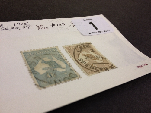 Australia 1915 1/- & 2/- SG28/29 sound used Cat £128