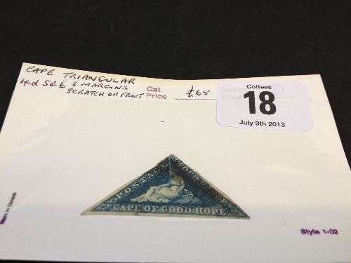 Cape triangular 4d 3 margins slight mark on front Cat £65 used