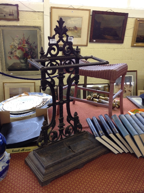 A late 19th century cast iron walking stick stand.