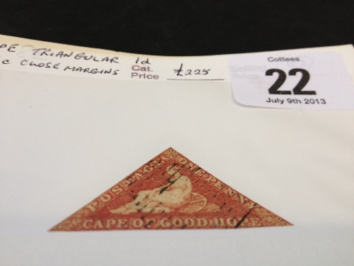 Cape triangular 1d SG18a close margins Cat £225