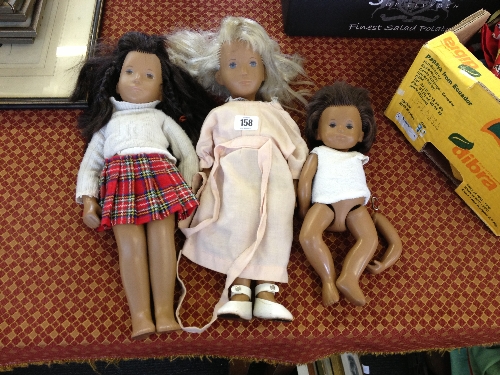 A mid 20th century Sasha jointed doll with blonde hair together with another with dark hair and a