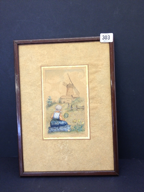 Doram Sibley: A framed early 20th century postage stamp picture created from carefully cut and