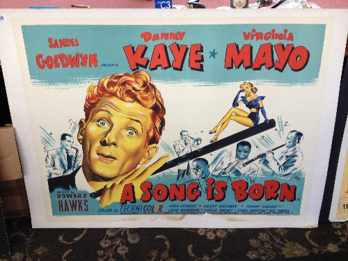 A 1950`s film poster: Danny Kaye in A Song in Born (a Samuel Goldwyn Production, directed by