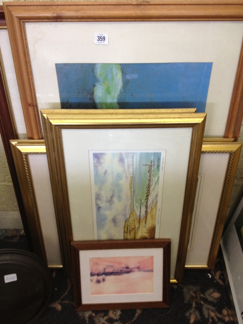 Seven various framed and glazed pictures and prints.