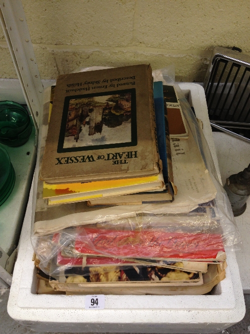 A box containing a large quantity of Royal memorabilia, early newspapers and various local related