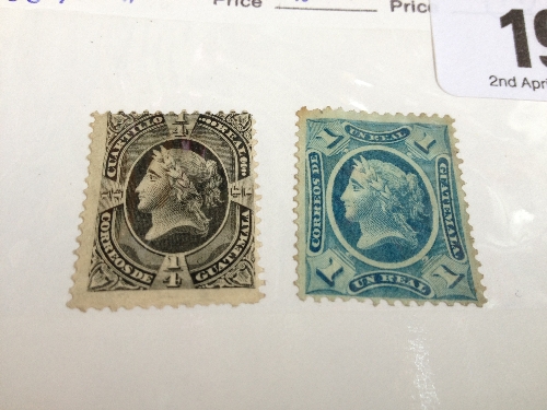 Guatemala 1875 1/4R & 1R SG7 & 9 Cat £60.