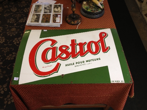A mid 20th century Castrol (French) enamel advertising sign.