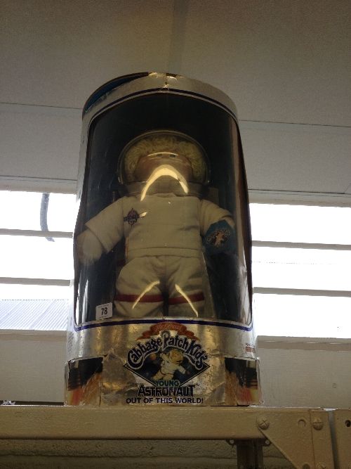 A Cabbage Patch Young Astronaut doll in original packaging.