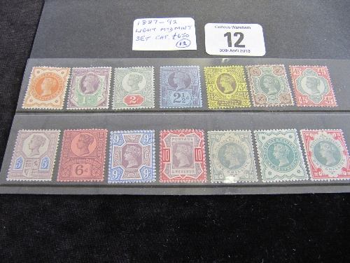 GB 1887-92 light mtd mint set Cat £650.