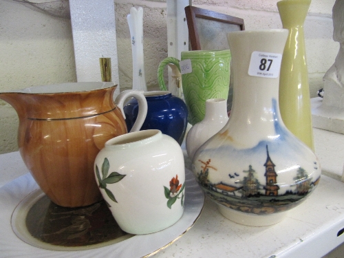 A collection of various china vases, jugs and other items.