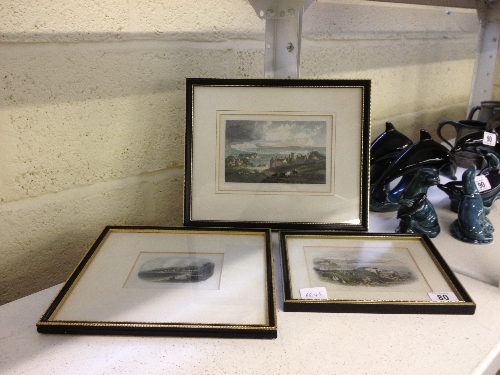 Three 19th century framed and glazed prints: Swanage scenes (later frames).