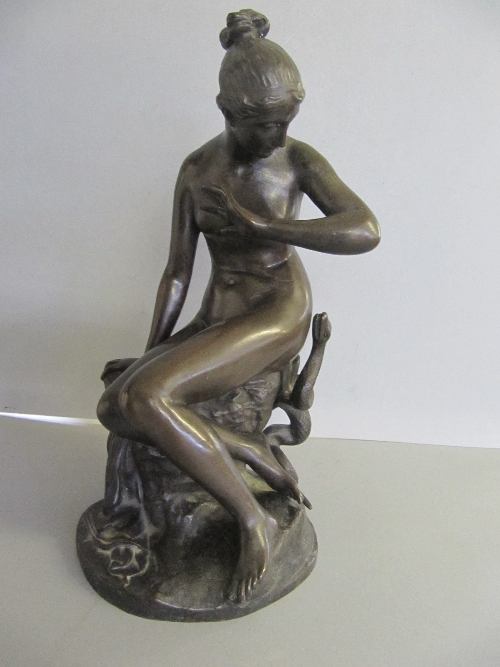 A fine quality 19th century bronze figure by Carl Elshoect, modelled as Eloa (an angel born from a