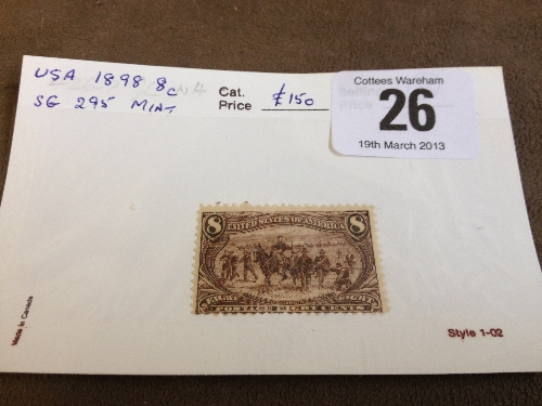 U S A 1898 8c mint SG295 Cat £150.