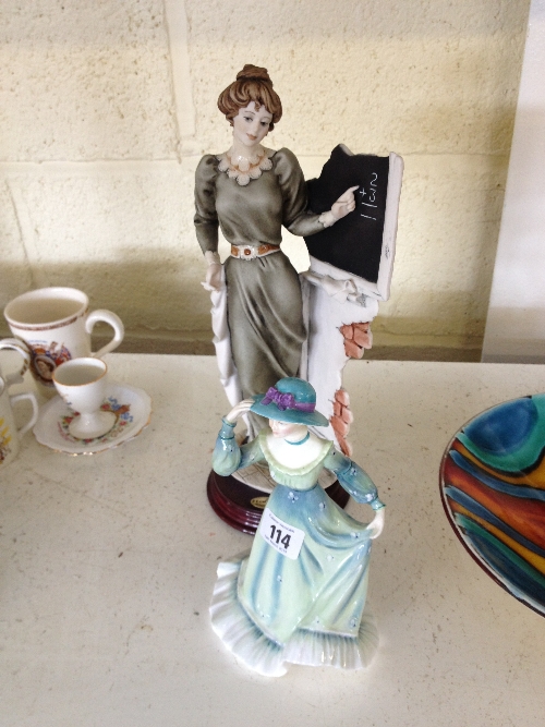 A Francesca Art china figure: Jessica by J Price together with a Florence Armani sculpture: The