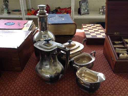 A four piece silver plated EPNS teaset together with an original early 20th century Thermos American