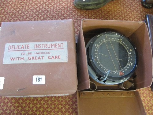WWII period Naval compass, type P4A, No. 30760T in original brown packing case.