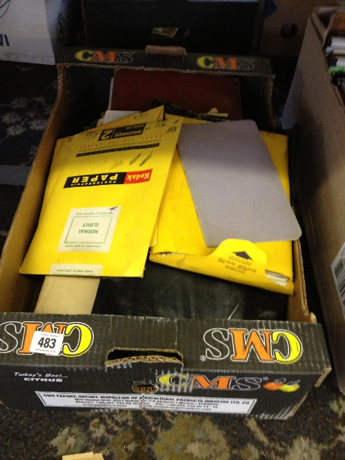 A box of ephemera and aeroplane model making reference material.