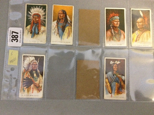 Six cigarette cards B.A.T./Types of North American Indians.
