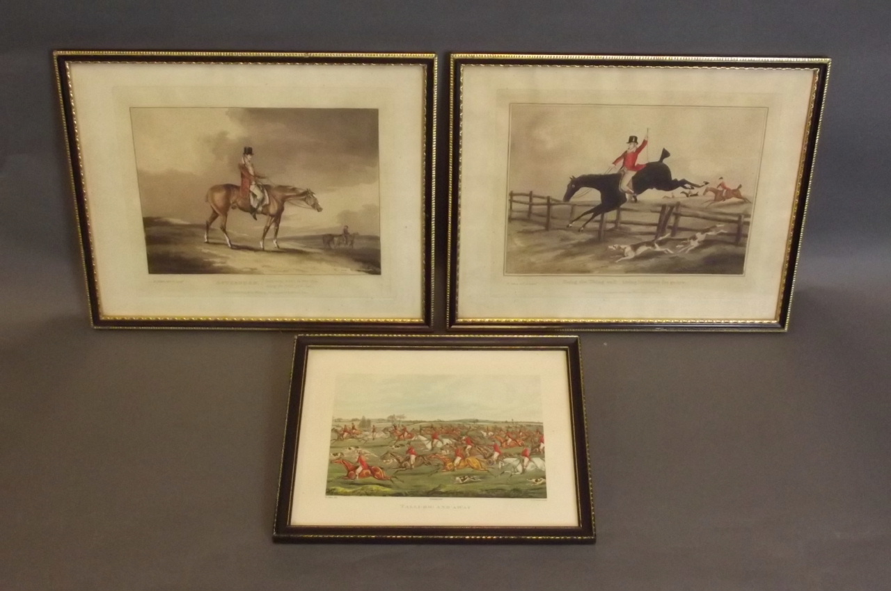 H. Alken, three hunting prints, 'Afternoon', 'Doing the thing well', and 'Tally-ho! And away',