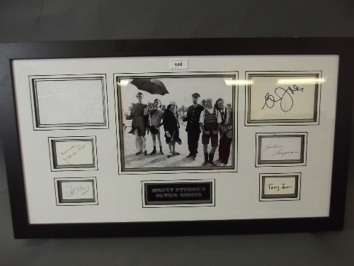 A Monty Python's Flying Circus photograph and signatures, framed, with certificate, 30'' x 17''