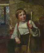 Charles Sillem Lidderdale (British 1831-1895): A Country Boy, oil on canvas initialled 29cm x 24cm