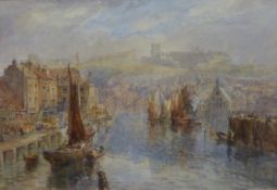 George Weatherill (British 1810-1890): Dock End Whitby, watercolour unsigned 24cm x 35cm