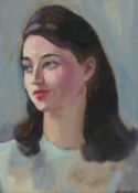Philip Naviasky (British 1894-1983): Lesley - bust portrait of a young woman, oil on board signed
