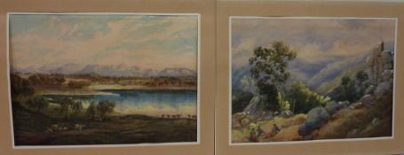 Circle Nicholas Chevalier (Australian 1828-1902): 'Dargo Valley' & 'Mount Zero and the Grampians',
