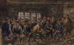 George Anderson Short (British 1856-1945): Inn scenes with Men Drinking, pair watercolours signed
