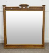 Overmantle mirror in traditional pine frame, W111cm x H118cm
