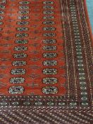 Bokhara red ground rug, 254cm x 164cm