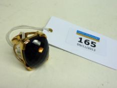 Large faceted onyx ring
