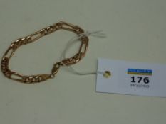 Gold flattened chain bracelet hallmarked 9ct approx 21.4gm