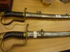 Two Indian talwar style swords with scabbards