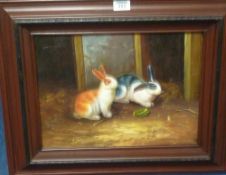 Two Rabbits oil on canvas