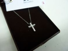 Diamond cross on chain hallmarked 9ct