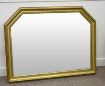 Gilt framed overmantle mirror, W115 x H89cm