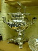 Victorian silver plated twin handled samovar