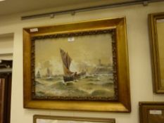 'Falmouth fishing boat FH 718' watercolour by Austin Smith signed and dated 1917