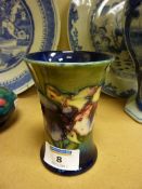 William Moorcroft orchid pattern beaker vase, Early/ Mid 20th Century, 11cm high