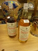 Two Dewar's bottles of whisky, white label, 40 FL.Ozs each