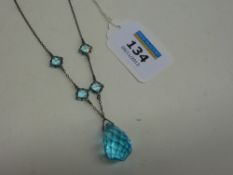 Vintage blue crystal necklet