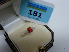 Mexican firey opal and diamond ring hallmarked 9ct