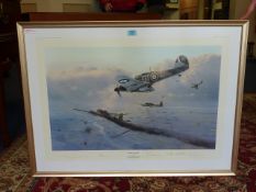 "Hurricane Force" Robert Taylor limited edition colour print signed by Group Captain Peter Townsend,