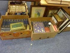 Collection of Charles Dickens hardback book volumes and other hardback books in two boxes and