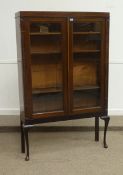 19th Century mahogany bookcase,enclosed by two glazed doors with adjustable shelves on later stand