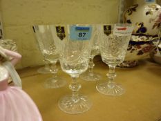 Six Edinburgh crystal wine glasses