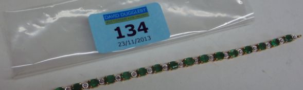 Emerald and diamond bracelet