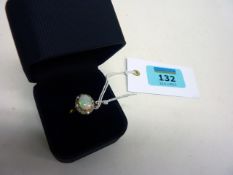 Opal and diamond ring hallmarked 18ct