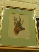 Brian Rawling, Roe deer buck, watercolour on paper, signed and dated 77, 22cm x 30cm